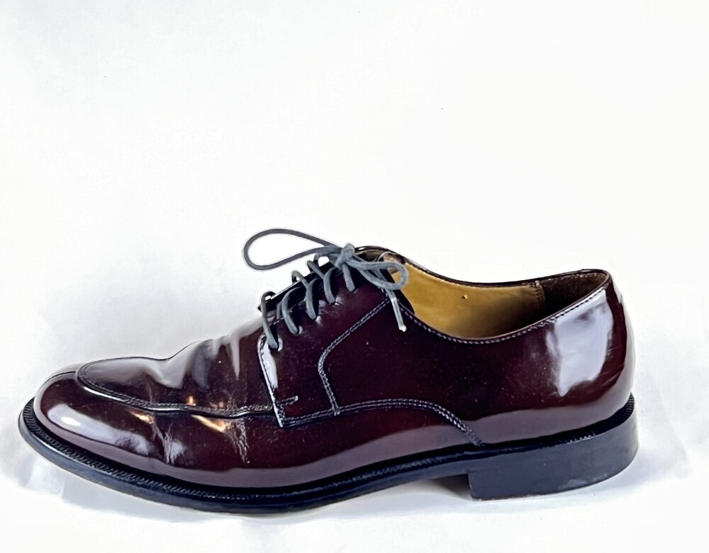 Cole Haan Oxford Dress Shoes Men’s US 9 1/2 M Burgundy Patent Leather Split Toe